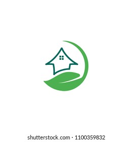 nature home eco leaf vector logo template
