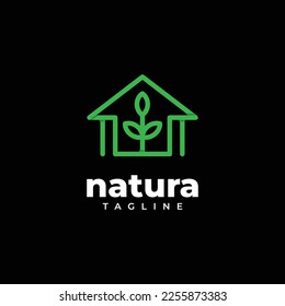 Plantilla de diseño del logotipo de la casa Naturaleza
