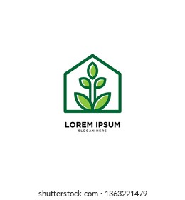 Nature Home logo simple line logo template vector illustration - Vector