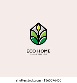 Nature Home logo simple line logo template vector illustration - Vector