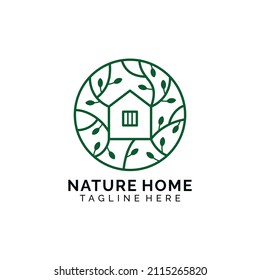 Nature home monilne minimalist logo design