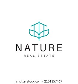 Nature home real estate logo design 