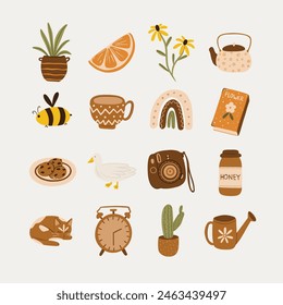 Nature and home-themed icons. Simple, flat, and minimalist style. Perfect for blogs and social media.