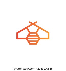 Nature Honey Bee Hexagon Fly Wing Vector Abstract Illustration Logo Icon Design Template Element