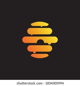 Vector de logotipo de peine de miel natural, plantilla de diseño de miel, símbolo creativo,