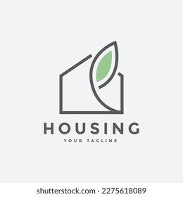 nature house architecture forest property village logo design vector abstract