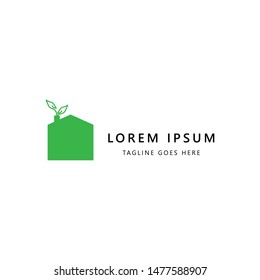 Nature house building logo icon design template vector illustration
