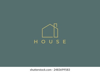 Nature House Cottage Brand Identity Logo Minimalist Concept Business Property and Real Estate