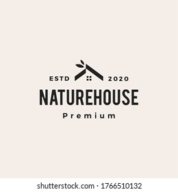 nature house home leaf hipster vintage logo vector icon illustration