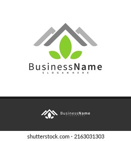 Plantilla vectorial de diseño del logotipo de la Casa de la Naturaleza, ilustración de los conceptos del logotipo de la Casa de la Hoja.