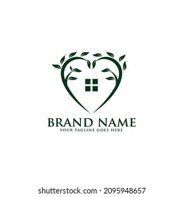 Nature house logo with green color can be used as symbols, brand identity, company logo, icons, or others. Color and text can be changed according to your need.