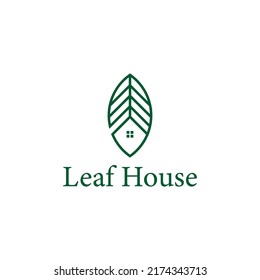 Logo de la casa natural con hoja verde