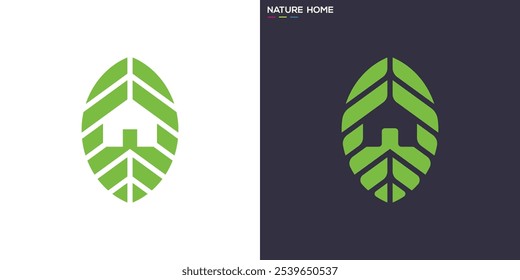 Logotipo da casa da natureza. Crescimento, residência. Modelo de design de símbolo de ícone EPS 10.