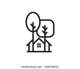 Nature House Logo Template Design Vector, Emblem, Concept Design, Creative Symbol, Icon