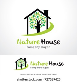 Nature House Logo Template Design Vector, Emblem, Design Concept, Creative Symbol, Icon