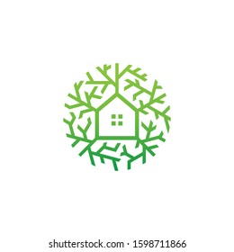 Nature house logo vector stock image