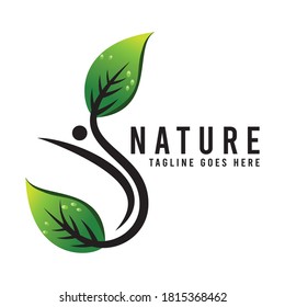 Nature And Human Ecology Logo Human Character Logo, Human Icon, Nature Icon.