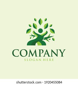 Nature Human Leaf Logo Design