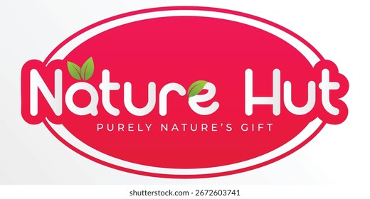 Vector de diseño de logotipo de Naturaleza Hut, Plantilla de marca ecológica saludable orgánica para alimentos naturales, hierbas, tienda orgánica, productos ecológicos, bienestar y negocios ambientales