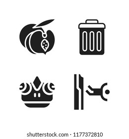 nature icon. 4 nature vector icons set. chameleon, peach and base jumping icons for web and design about nature theme