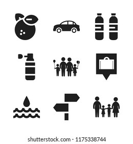 nature icon. 9 nature vector icons set. panel, spray and milk icons for web and design about nature theme