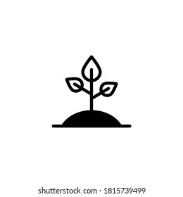 Nature Icon in black flat glyph, filled style isolated on white background