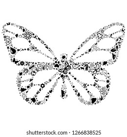 Nature icon in the butterfly shape , vector file for EPS10.
