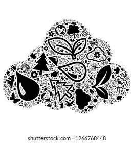 Nature icon in cloud shape, vector file for EPS10