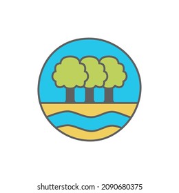 Nature Icon in color icon, isolated on white background 