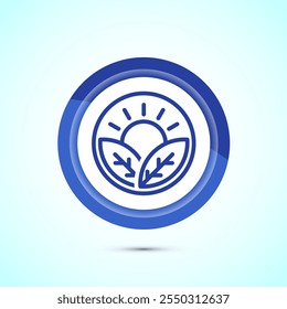 Nature icon design illustration, Outdoor icon, Ecology nature element, Blue Color Button Design