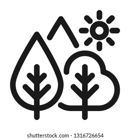 Nature icon. Ecology symbol. Line style