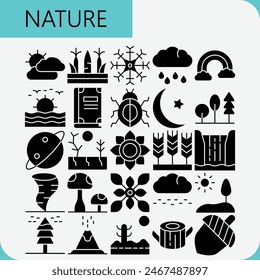 Nature icon filled icon pack for download logos file and elements