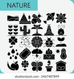 Nature icon filled icon pack for download logos file and elements