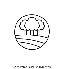Icono de la naturaleza en estilo de línea negra plana, aislado en fondo blanco