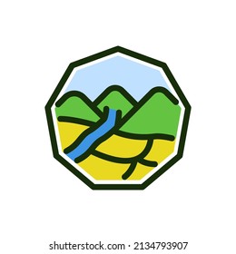 Nature icon. Nature flat style isolated on a white background - stock vector.