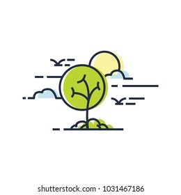 Nature icon illustration vector isolated, suitable for your nature content