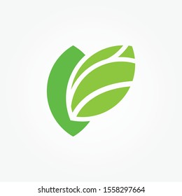 Nature icon leaf logo, go green concept