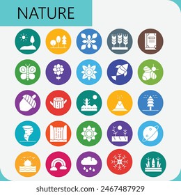 Nature icon line flat filled icon pack for download logos file and elements