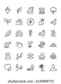 Nature Icon Set 30 isolated on white background