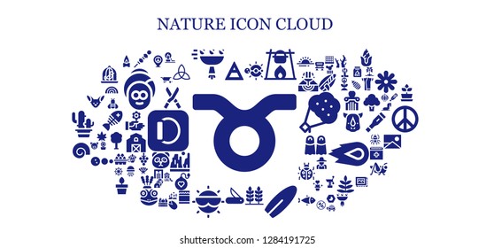 nature icon set. 93 filled nature icons. Simple modern icons about  - Taurus, Air, Vegetables, Bouquet, Solar system, Bonfire, Wheat, Surfboard, Jackknife, Sun, Shell, Fennec
