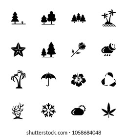 Nature icon set. Can be used for topics like plant, environment, weather, outdoor
