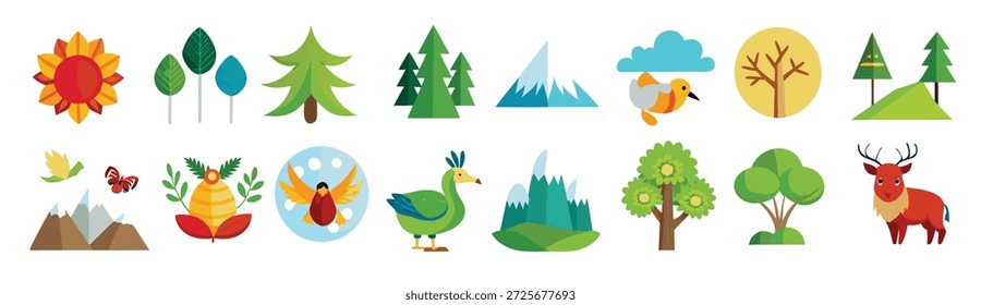 Sammlung von Natursymbolen (Abbildung) 