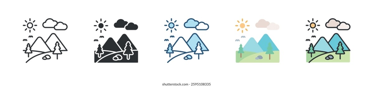 Nature Icon Set Multiple Style Collection