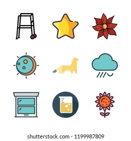 nature icon set. vector set about eclipse, window, rain and ermine icons set.