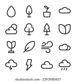 Nature icon set vector illustration