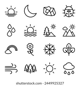 nature icon set vector illustration