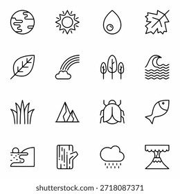 Nature icon set vector illustration