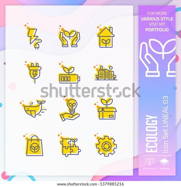 Nature icon set vector with line on simple\
concept. Ecology icon for website element, app, UI, infographic,\
print template and\
presentation.