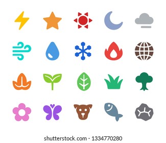 nature icon set,vector and illustration