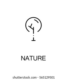 Nature icon. Single high quality outline symbol for web design or mobile app. Thin line sign for design logo. Black outline pictogram on white background